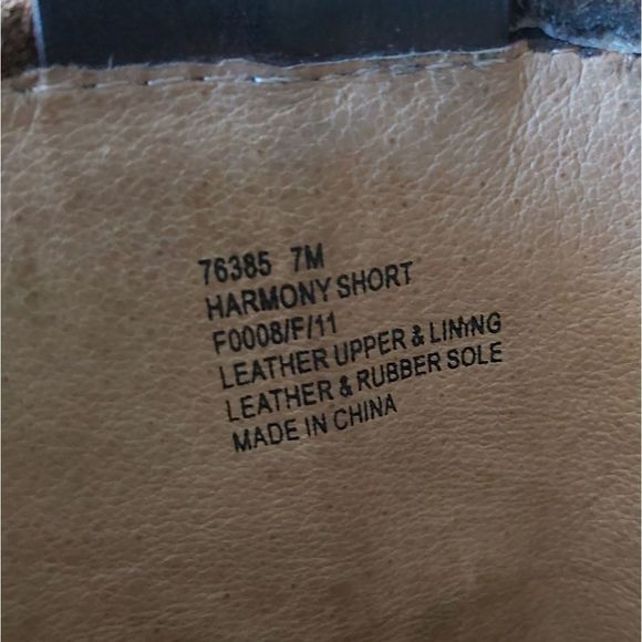 Frye Harmony heel suede leather boots brown harness platform - Picture 16 of 16